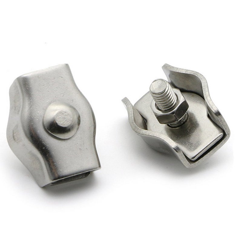 lasenersm 10 PCS M3 Simplex Single Bolt Wire Rope Clips Stainless Steel Cable Clamp for 1/8" Diameter Wire Rope - Image 1